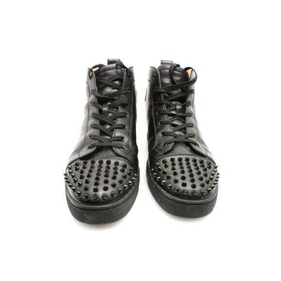 🔥 Christian Louboutin Louis Spikes Black Leather Sneakers Light Use 🔥